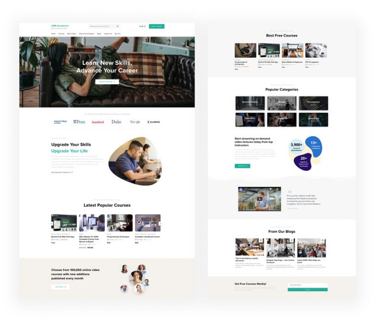 Best Online Course WordPress Theme LMS Academic
