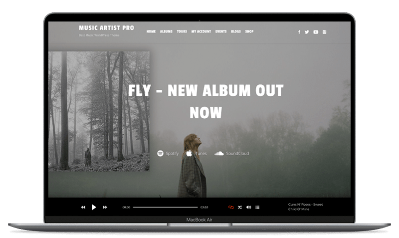 music artist WordPress theme